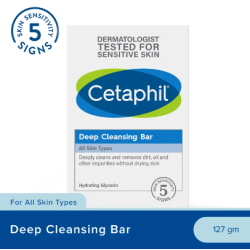 Cetaphil Deep Cleansing Bar 127g [For Dry and Sensitive Skin / Gentle Moisturizing Body Bar Soap]