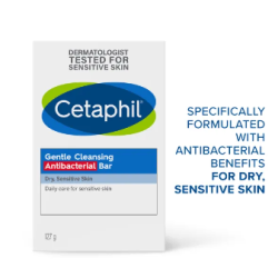 Cetaphil Gentle Cleansing Antibacterial Bar 127g For Dry and Sensitive Skin