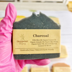 Activated Charcoal Soap by Outpour Soapery (Handmade Natural/Vegan/Organic Artisan Soap)